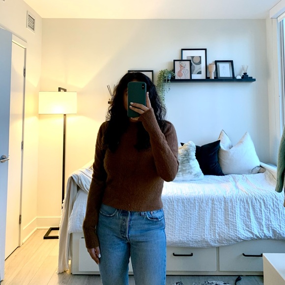 Zara Brown Mocha Fuzzy Sweater - Picture 1 of 3